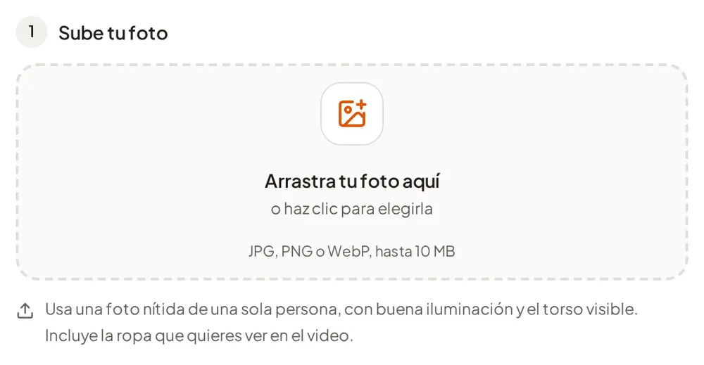 Zona para subir la foto en el generador de Bulin 47 IA: arrástrala o haz clic para elegirla